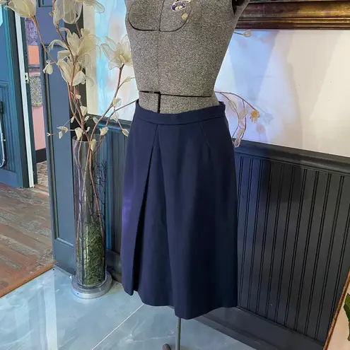 L'AUTRE CHOSE Italian Virgin Wool Box Pleat Skirt Made in Italy Sz 42/US 6💚🎀 Blue