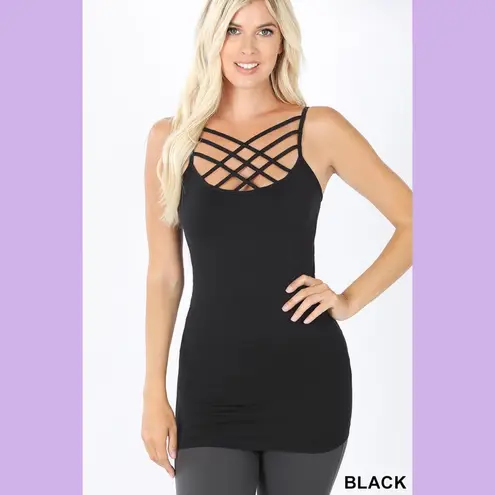 Zenana Outfitters Black Strappy Cami