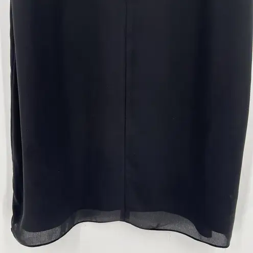 Babaton Aritzia Ruffle Short Cap Sleeves Burt Mini Shift Dress Black Size Large