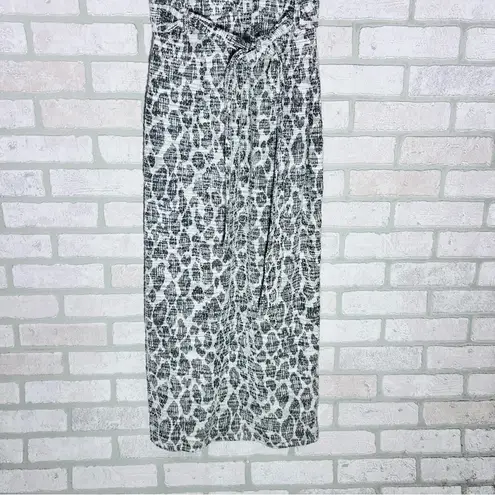 Anthropologie Dolan Left Coast Taleen Textured Leopard Print Midi Dress Size S Gray