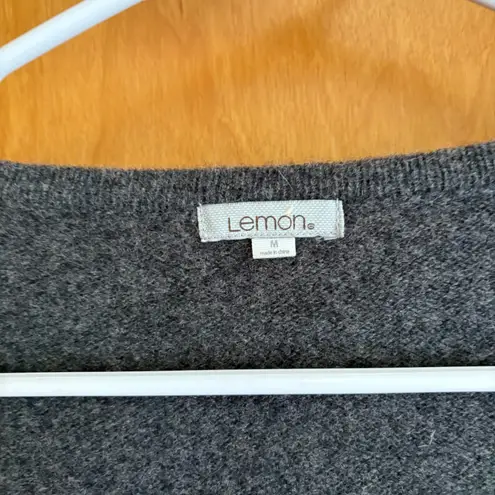 Lemon Wool Cashmere Blend Gray Cardigan Sweater Women's Medium Oversized