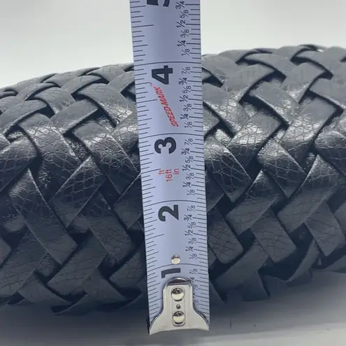 Balenciaga made in Paris black woven leather vintage clutch bag