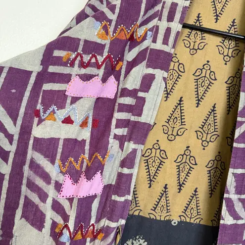 Handmade Jacket Art to Wear Top Womens OS Purple Reversible Patchwork Embroider Size undefined