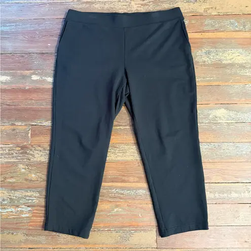Pure Jill Afinnity French Terry Pima Cotton Slim Crop Pant ~ Size Large 💚🍄 Black