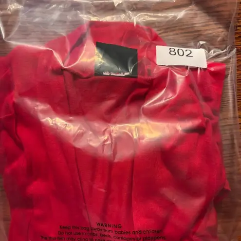 JKLA Cardigan Red Women's Minimalist Peasant Casual lightweight drape Size L