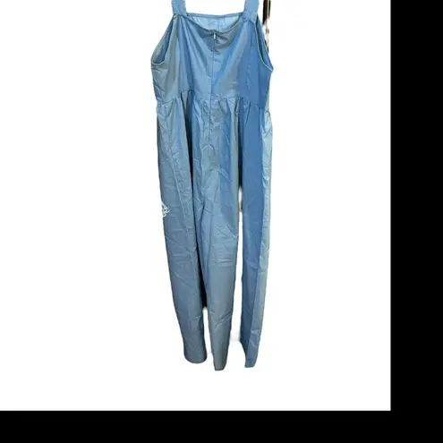 SheIn  Curve Oversized Blue White Wide Leg BOHO Cottage Overalls NWOT Size OXL