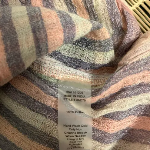 Soft Surroundings 100% Cotton Gauze Fabric Muslin Plaid Top Tunic Size PS