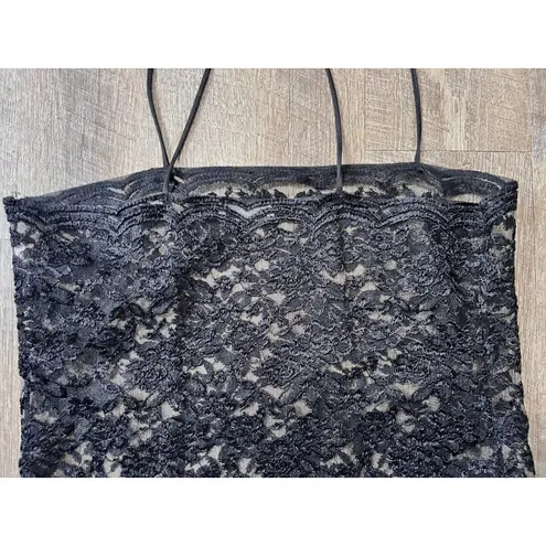 Sans Souci Vintage San Souci black lace lingerie top size L