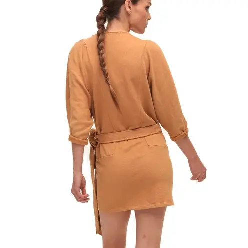 n:philanthropy Mini Wrap Sweater Dress Camel 3/4 Sleeve Size XS New With Tags