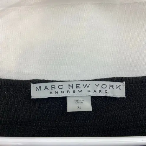 Marc New York women's black gray long sleeve soft stretch knit knee scoop dress