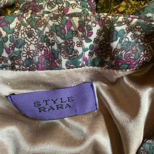 Style Rara Feminine floral ruffled midi dress