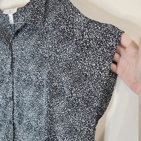 H by Halston NEW H Halston Speckled Slit Button Front Women XXL Collared Shirt Dress