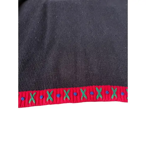 Ugly Christmas Sweater VTG Women's Christmas Cardigan Ugly Sweater XL Holiday Party Bells Black Y2K