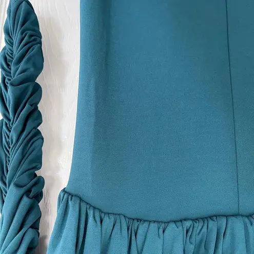 TOVE Riley Ruched Jersey Midi Dress Green Size 8
