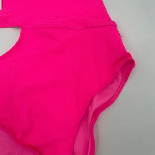 Solid & Striped Swimsuit SZ Large Cameron Cutout One Piece NWT Crinkle Rib Pink