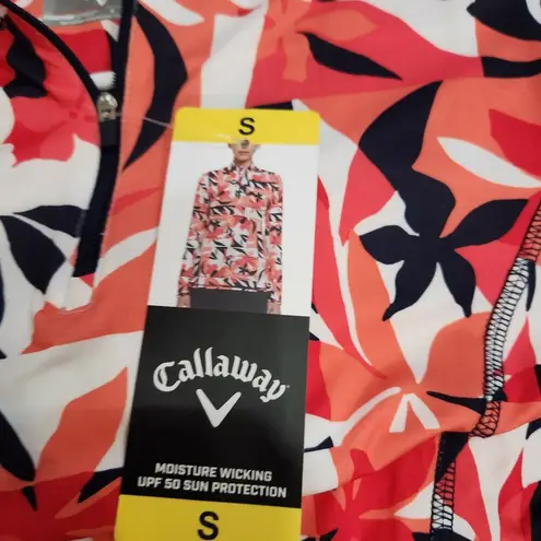 Callaway UPF 50 Sun Protection Activewear Sweatshirt Orange 1/4 Zip Size Small