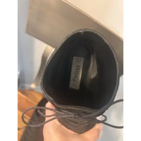 Comfortview Witchy Victorian Goth Gothic Black Leather Women's Low Heeled Ankle Boots 7 1/2