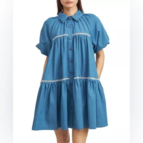 En Saison Blue Tara Puff