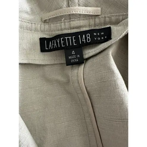 Lafayette 148 NY Khaki Textured Canvas Blazer Size 4 Tan