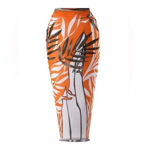 NWT AD European and American Split Bikini Sexy Soft Bikini Swimwear Rust S Orange