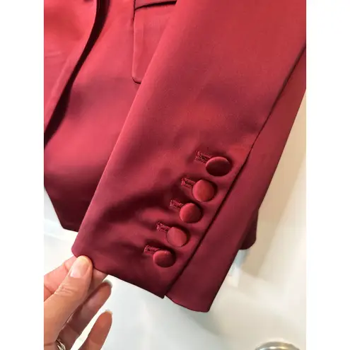 L'Agence L’AGENCE Kenzie Earth Red Satin Double Breasted Blazer Size 4