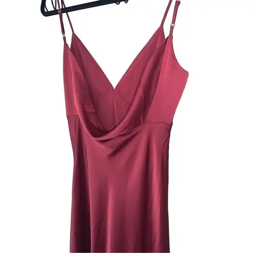 Modcloth  Burgundy Embrace Elegance Satin Maxi Dress