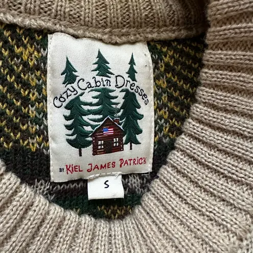 Kiel James Patrick Cozy Cabin Sweater Dress Moose Tree Winter Christmas Wool KJP