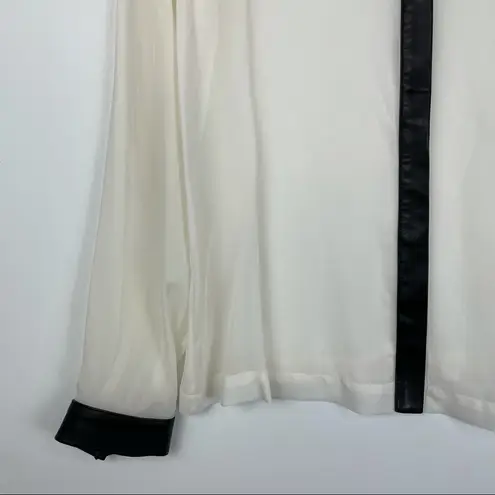 Robert Rodriguez NWT  Silk Leather Trim Button Down - Image 8