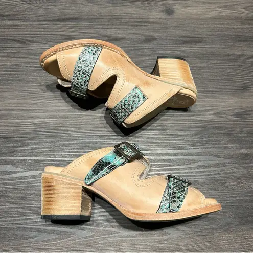 FREEBIRD by Steven Caprice heeled sandals in turquoise multi size 8