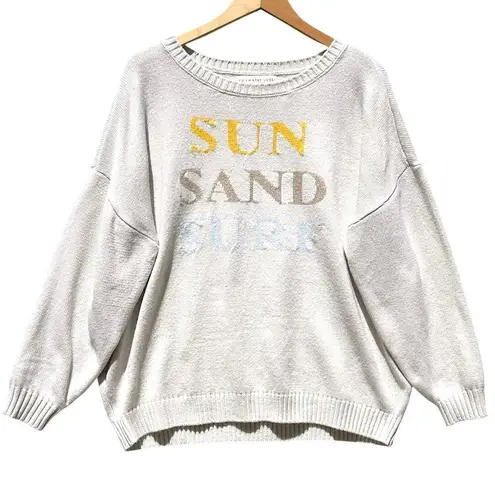 Saltwater Luxe Women’s Cream Sun Sand Surf Novelty Pull Over Sweater