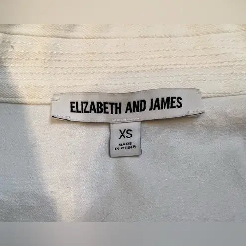 Elizabeth and James Branson Boxy Cropped White Jean Jacket Size XS