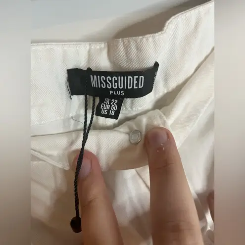 Missguided Plus White Zipper Tactical Cargo WideLeg BaggyLounge Pants Pockets 18