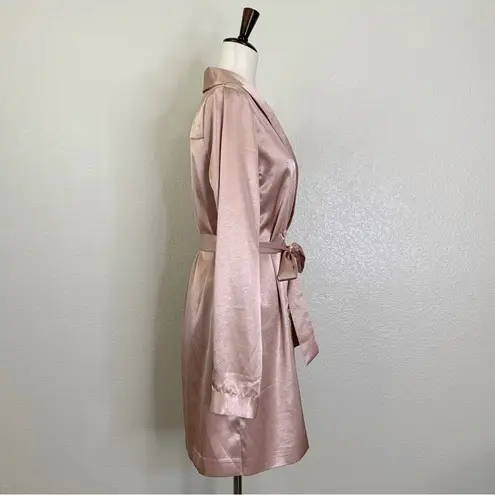 L'Academie Pink Satin Double Breasted Button Blazer Dress, Sz Medium