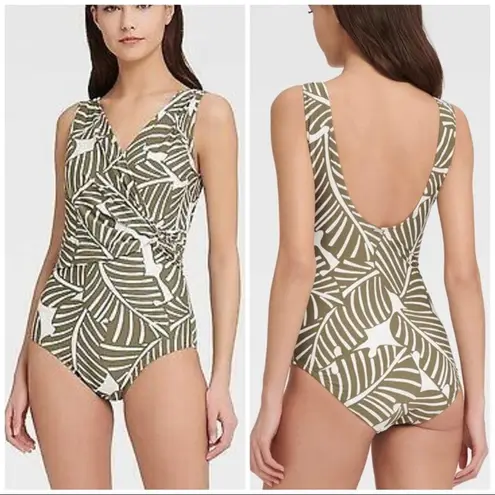 DKNY  Draped Wrap Tummy-Control One-Piece Swimsuit