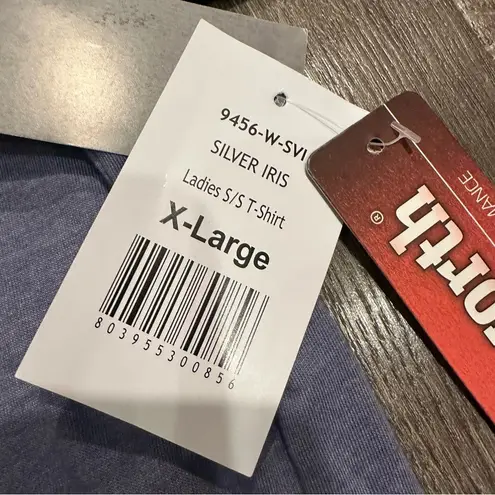 Huntworth New Women's T Shirt XL Distressed Flag Graphic Tee American Flag Blue