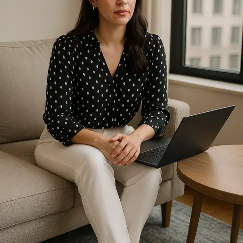 Versona Modern White Pull-On Pants SZ 14 | Work Office Brunch