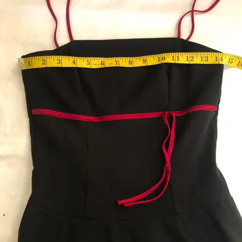 B Darlin Absolutely stunning 1990s/2000s Y2K babydoll Black red cami sleeveless mini dress drop waist corset fitted waistline w/tool. Size 3/4