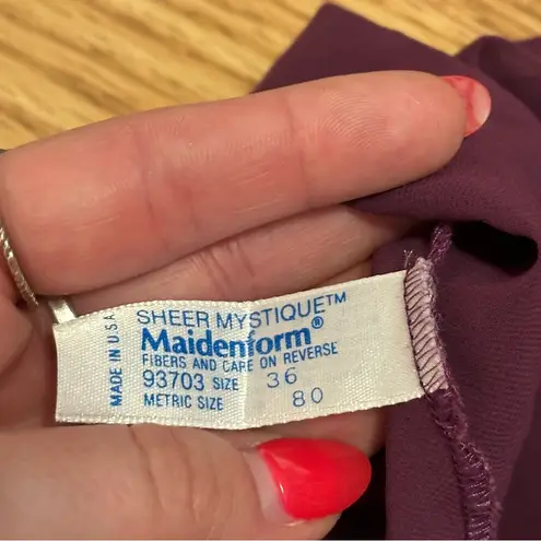 Maidenform Vintage Purple Semi-Sheer Ruffle Cami Size 36