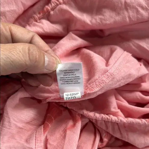 J. Jill Pink Bubble Midi Skirt with Smocked Ruffles Size XS