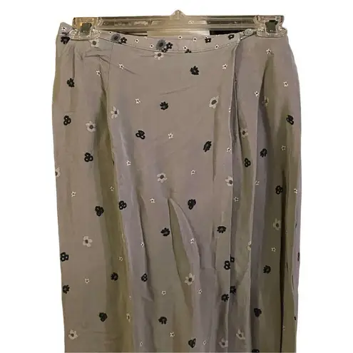 Jessica Holbrook Womens Maxi Skirt Floral Modest Light Gray Medium