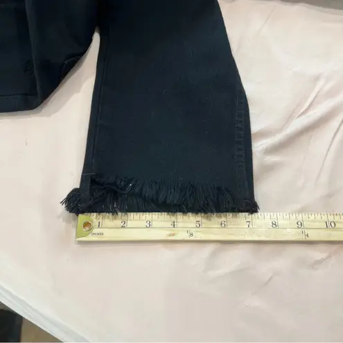 CARMAR Emilia High Rise Black Denim Distressed Ripped Cutoff Cropped Jeans 27