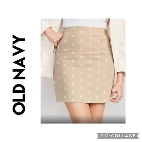 Old Navy  Beige with White Polka Dot Skirt Size XX-Large-NWT