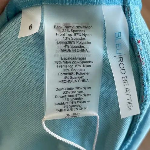 Bleu Rod Beattie Women's Rogue Blue Ruched Cross Back One Piece Swimsuit sz 6