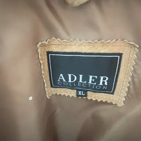 Womens Suede Midlength Button Down Coat w/Stitch Detail Bohemian Penny Lane Tan Size XL