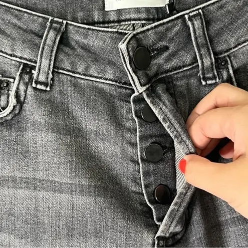 ANINE BING Kara Skinny Jeans Women’s Size 24 Gray Distressed Raw Hem Button Fly - Image 10