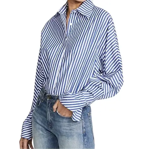 indigo. PETERSYN Kirna Striped Blouse NWT Large