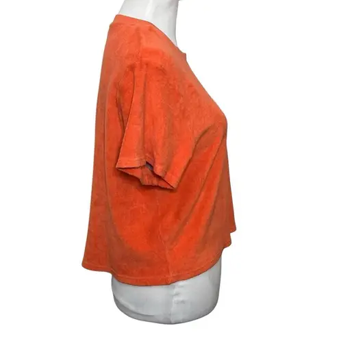 Sporty & Rich Disco Terry Cropped Tee Orange Short Sleeves Top Women’s Size S