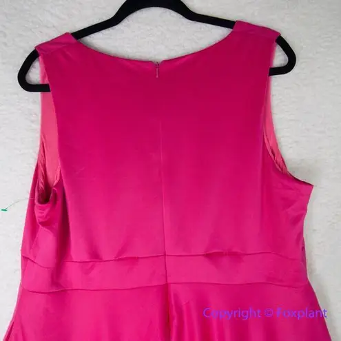 Hutch Barbiecore hot pink sleeveless fit and flare scuba dress, size 1X