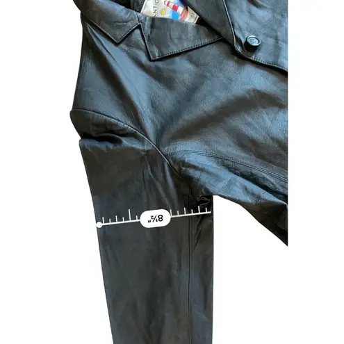 Atlantic Beach Long Collared Black Leather Trench Coat 1X NWT Streetwear Edgy