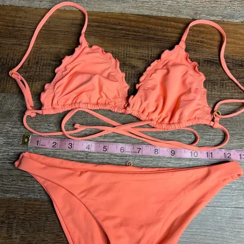 l*space NWT L* Peach Bikini 2 Piece Maggie Triangle Top Camacho Bottoms XS / S